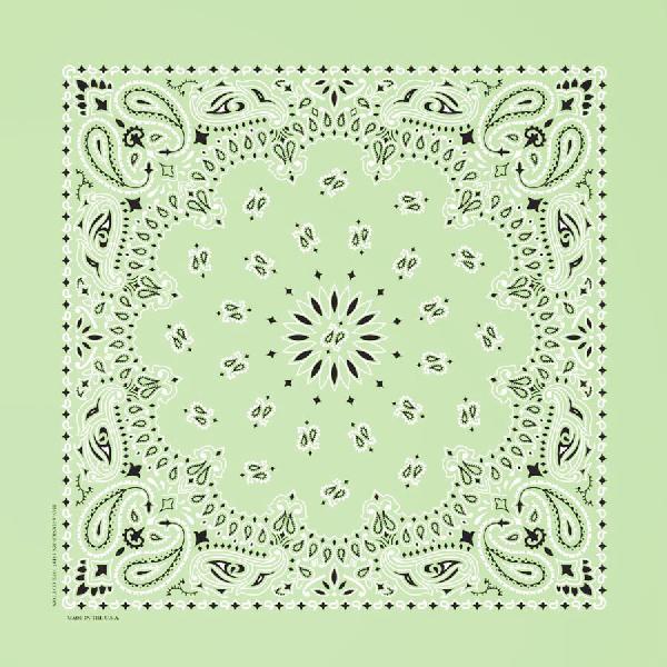 (image for) Bandanna Mint Green Paisley 22" x 22"